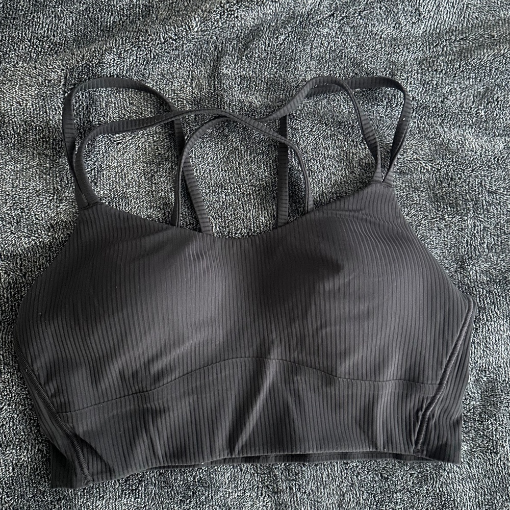 Lululemon like a cloud longline ribbed bra size 6 gray